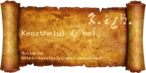 Keszthelyi Ábel névjegykártya