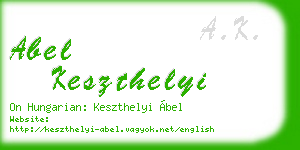 abel keszthelyi business card