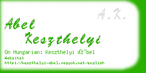 abel keszthelyi business card